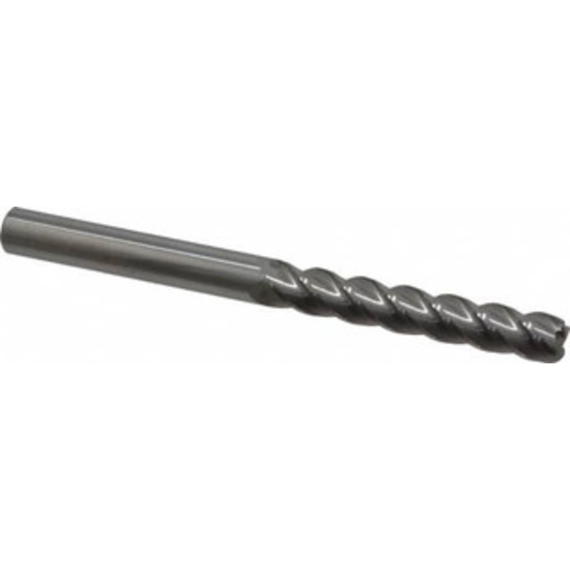 Accupro 1/2 Diam 4 Flute Solid Carbide 0.09 Corner Radius End Mill Uncoated, 6 OAL, 3 LOC, 1/2 Shank Diam, 40 Helix, RH Cut, RH Flute, Centercutting 12183314 – 08485203