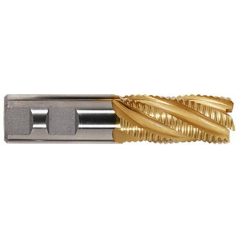 Hertel 1-1/8 Diam, Fine Pitch, 3-1/2 LOC, 6 Flute Cobalt Roughing Square End Mill TiN Finish, 6 OAL, 1 Shank Diam, Single End, 30 Helix 91197202 – 91197194