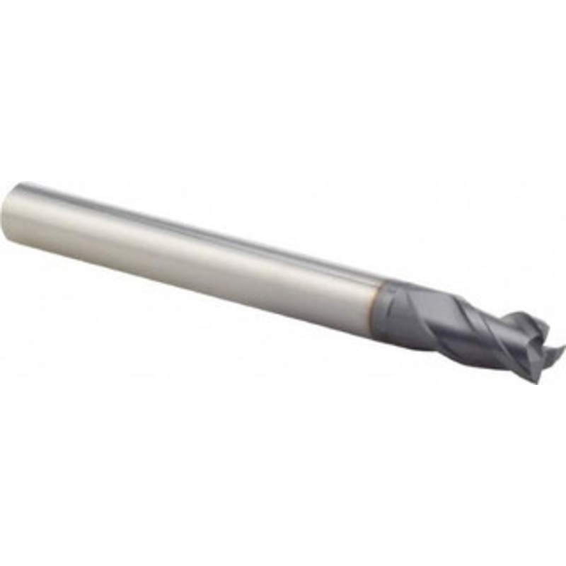 Iscar 1/4 Diam 3 Flute Solid Carbide Corner Chamfer End Mill TiAlN Finish, 2-1/2 OAL, 0.313 LOC, 1/4 Shank Diam, 38 Helix, RH Cut, RH Flute, Centercutting, 0.62 Extended Reach 5620943 – 88942891