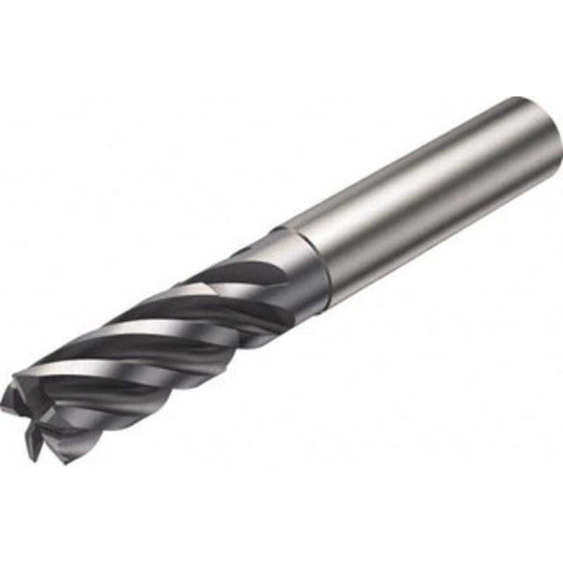Sandvik Coromant 6mm Diam 5 Flute Solid Carbide 0.0039 Chamfer Width Corner Chamfer End Mill AlCrN Finish, 57mm OAL, 13mm LOC, 6mm Shank Diam, RH Cut, RH Flute, 20mm Extended Reach 6732499 – 49395155
