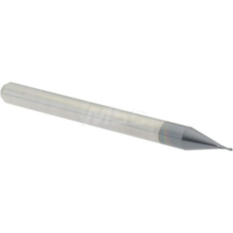 Accupro 0.016 Diam, 0.048 LOC, 2 Flute Solid Carbide Ball End Mill AlTiN Finish, Single End, 1-1/2 OAL, 1/8 Shank Diam, Spiral Flute 6500429 – 52441425