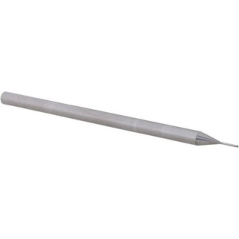 Accupro 0.02 Diam 3 Flute Solid Carbide 0.005 Corner Radius End Mill Uncoated, 2-1/2 OAL, 0.03 LOC, 1/8 Shank Diam, 30 Helix, RH Cut, RH Flute, Centercutting, 0.16 Extended Reach 6503794 – 62780499