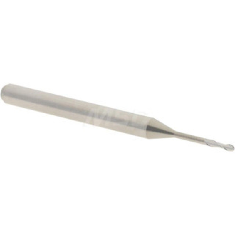 Accupro 0.04 Diam, 0.12 LOC, 2 Flute Solid Carbide Ball End Mill Uncoated, Single End, 1-1/2 OAL, 1/8 Shank Diam, Spiral Flute 6500726 – 64536394