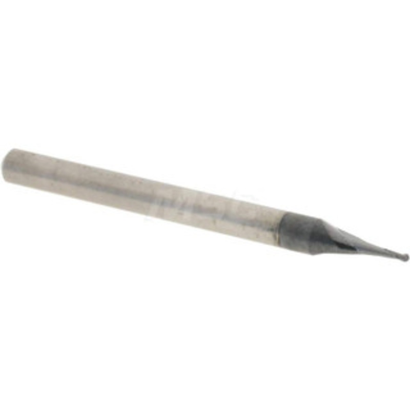 Accupro 0.03 Diam, 0.09 LOC, 2 Flute Solid Carbide Ball End Mill AlTiN Finish, Single End, 1-1/2 OAL, 1/8 Shank Diam, Spiral Flute 6500460 – 52441565
