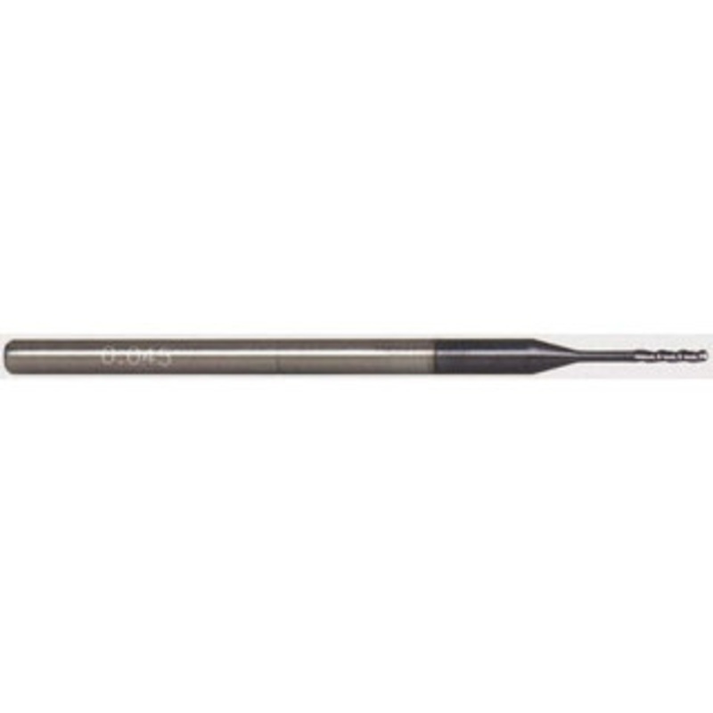 Accupro 0.045 Diam, 0.225 LOC, 3 Flute Solid Carbide Ball End Mill AlTiN Finish, Single End, 2-1/2 OAL, 1/8 Shank Diam, Spiral Flute AP58746496 – 58746496