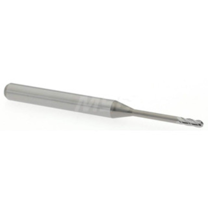 Accupro 0.05 Diam, 0.15 LOC, 4 Flute Solid Carbide Ball End Mill Uncoated, Single End, 1-1/2 OAL, 1/8 Shank Diam, Spiral Flute 6502696 – 64535743