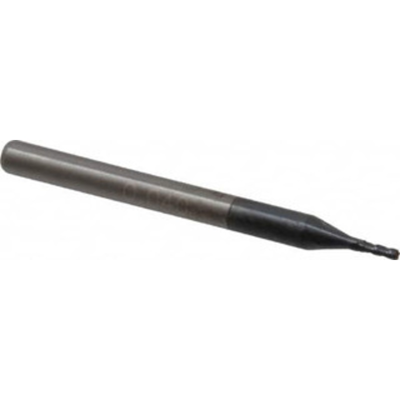 Accupro 0.04 Diam 4 Flute Solid Carbide 0.01 Corner Radius End Mill AlTiN Finish, 1-1/2 OAL, 0.12 LOC, 1/8 Shank Diam, 30 Helix, RH Cut, RH Flute, Centercutting 6503901 – 64541550