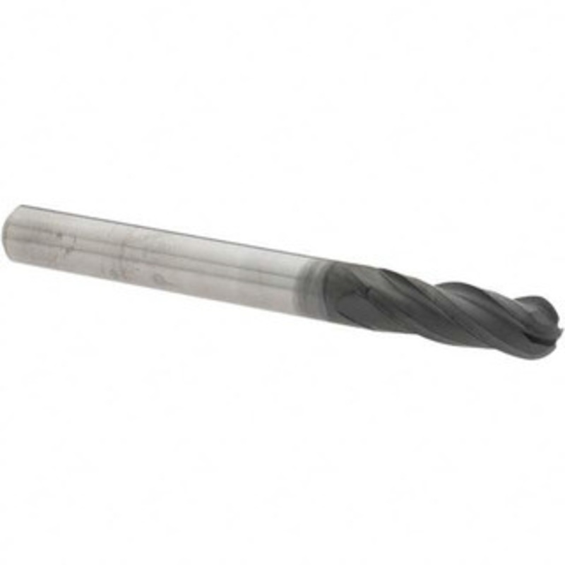 YG-1 1/4 Diam, 3/4 LOC, 4 Flute Solid Carbide Ball End Mill Diamond Finish, Single End, 2-1/2 OAL, 1/4 Shank Diam, Spiral Flute 99625 – 93455160