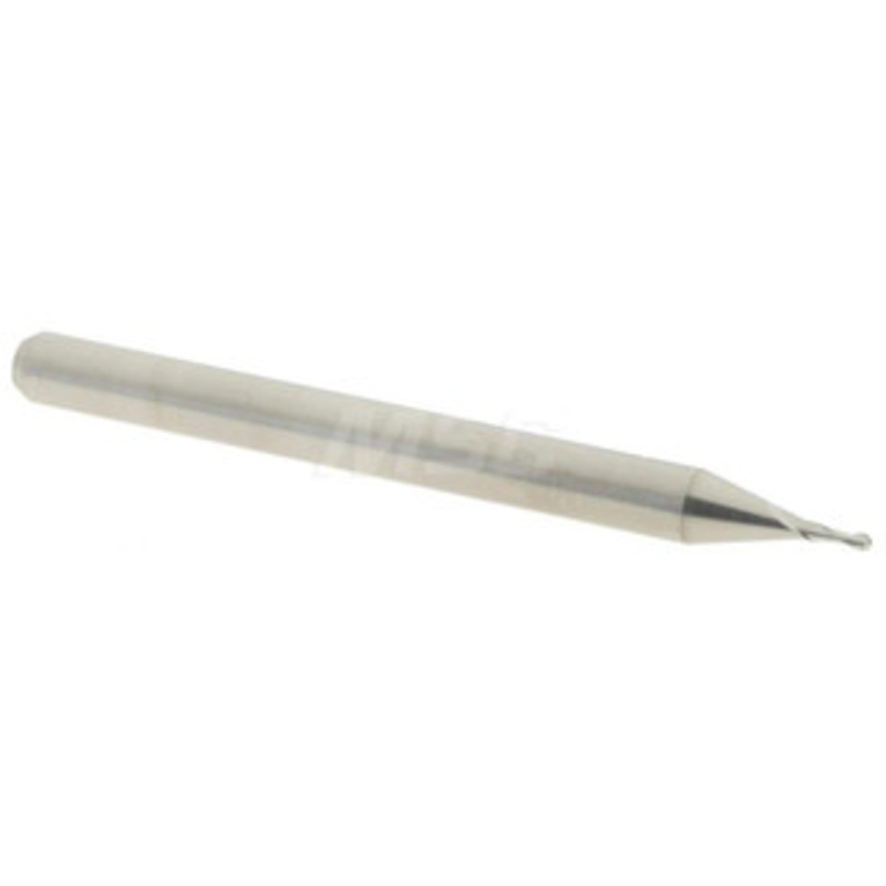 Accupro 0.029 Diam, 0.087 LOC, 2 Flute Solid Carbide Ball End Mill Uncoated, Single End, 1-1/2 OAL, 1/8 Shank Diam, Spiral Flute 6500457 – 37291267
