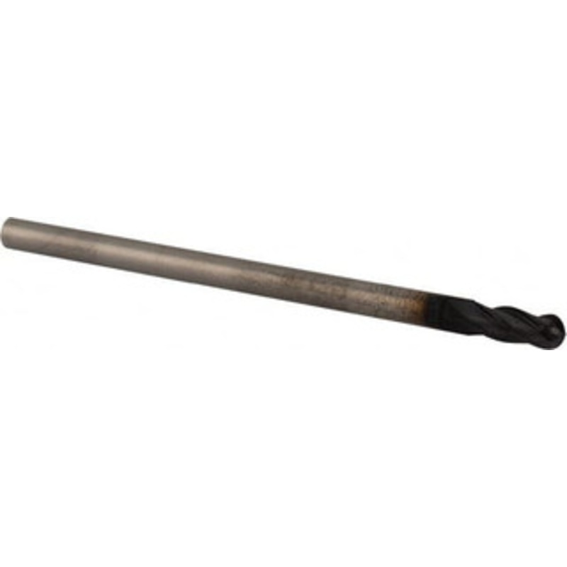 YG-1 1/8 Diam, 5/16 LOC, 4 Flute Solid Carbide Ball End Mill Uncoated, Single End, 2-3/8 OAL, 1/8 Shank Diam, Spiral Flute GM210008 – 91827063