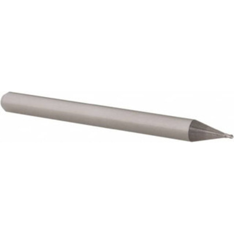 Accupro 0.024 Diam, 0.036 LOC, 4 Flute Solid Carbide Ball End Mill Uncoated, Single End, 1-1/2 OAL, 1/8 Shank Diam, Spiral Flute AP61728093 – 61728093