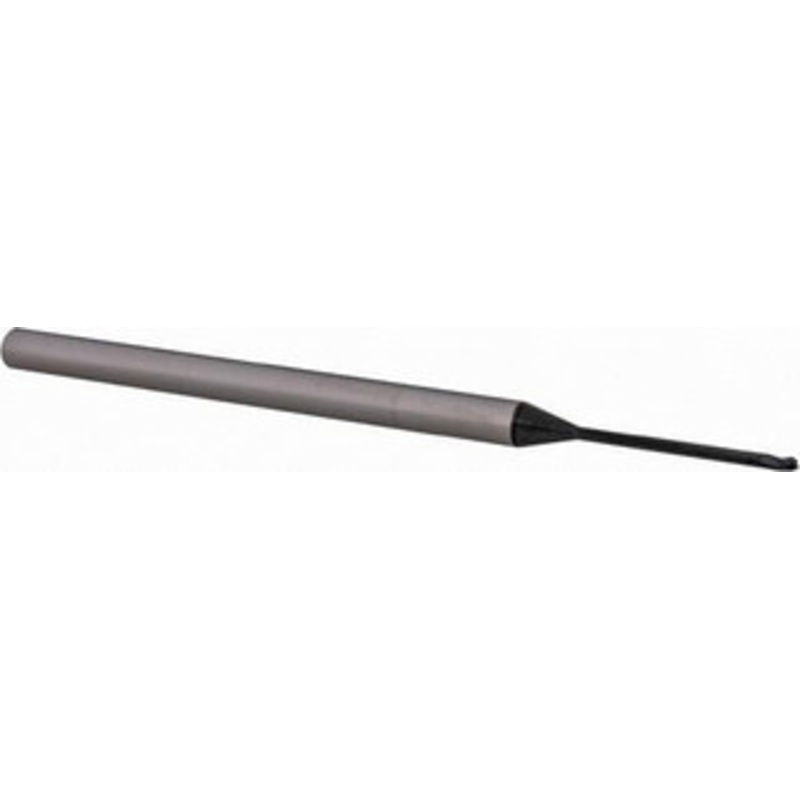 Accupro 0.04 Diam, 0.06 LOC, 3 Flute Solid Carbide Ball End Mill AlTiN Finish, Single End, 2-1/2 OAL, 1/8 Shank Diam, Spiral Flute AP61730982 – 61730982