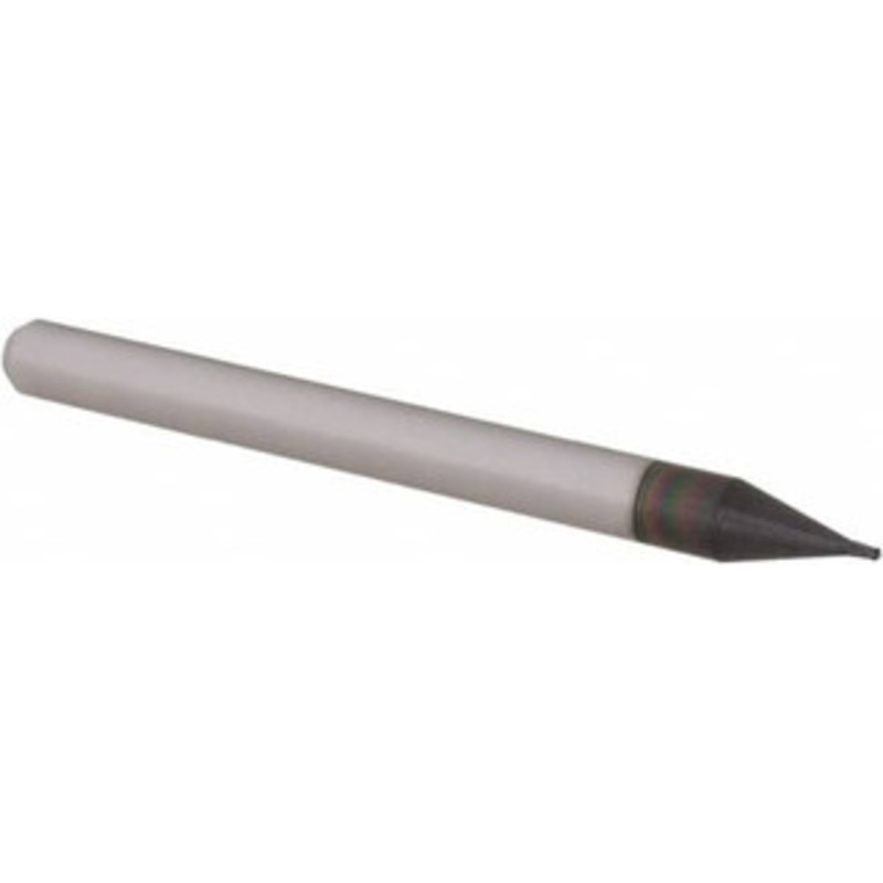 Accupro 0.022 Diam, 0.033 LOC, 4 Flute Solid Carbide Ball End Mill AlTiN Finish, Single End, 1-1/2 OAL, 1/8 Shank Diam, Spiral Flute AP61728218 – 61728218