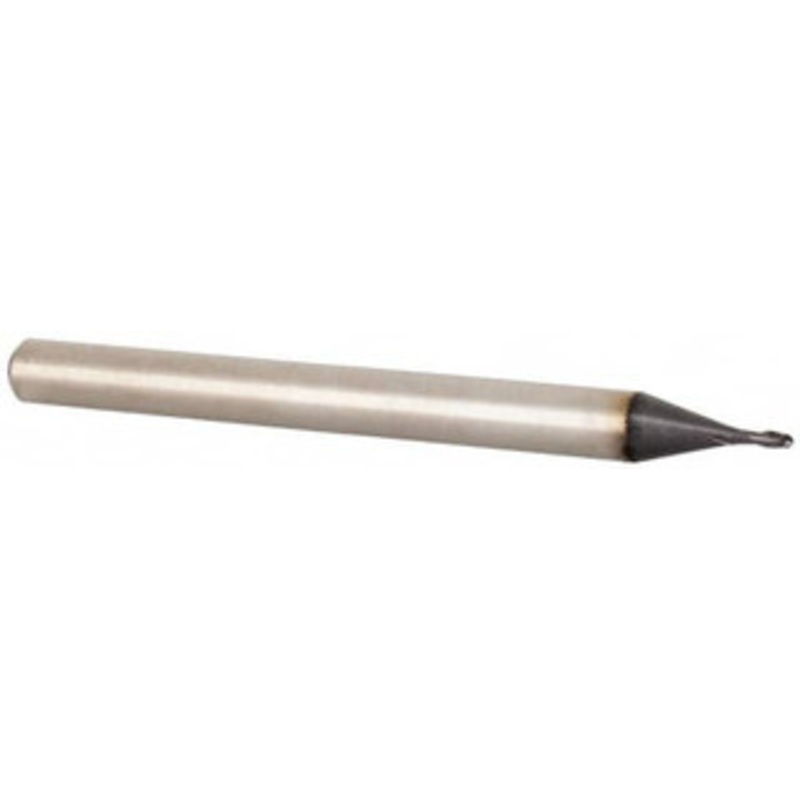 Accupro 0.031 Diam, 0.05 LOC, 2 Flute Solid Carbide Ball End Mill TiAlN Finish, Single End, 1-1/2 OAL, 1/8 Shank Diam, Spiral Flute EM96093101 – 87636494