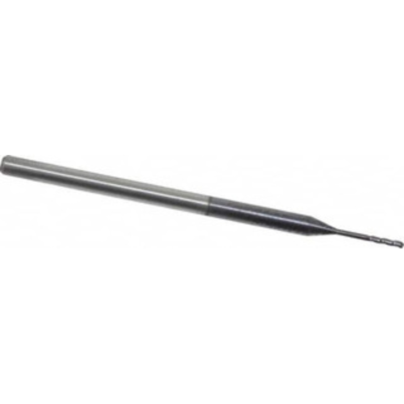 Accupro 0.04 Diam, 0.2 LOC, 3 Flute Solid Carbide Ball End Mill AlTiN Finish, Single End, 2-1/2 OAL, 1/8 Shank Diam, Spiral Flute AP58748104 – 58748104
