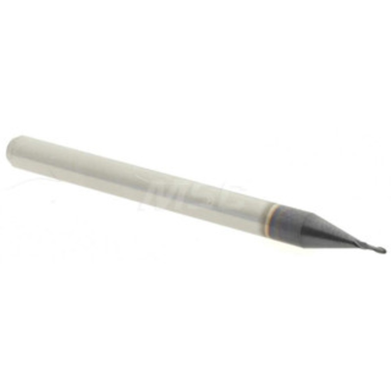 Accupro 0.023 Diam, 0.069 LOC, 2 Flute Solid Carbide Ball End Mill AlTiN Finish, Single End, 1-1/2 OAL, 1/8 Shank Diam, Spiral Flute 6500444 – 52441490
