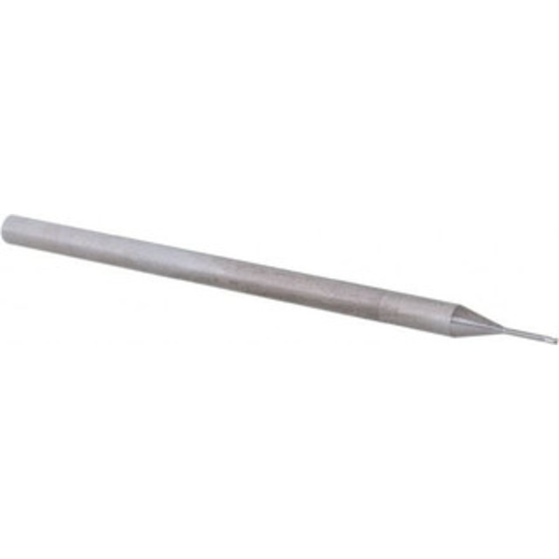 Accupro 0.025 Diam 3 Flute Solid Carbide 0.005 Corner Radius End Mill Uncoated, 2-1/2 OAL, 0.037 LOC, 1/8 Shank Diam, 30 Helix, RH Cut, RH Flute, Centercutting, 0.203 Extended Reach 6503795 – 62780507