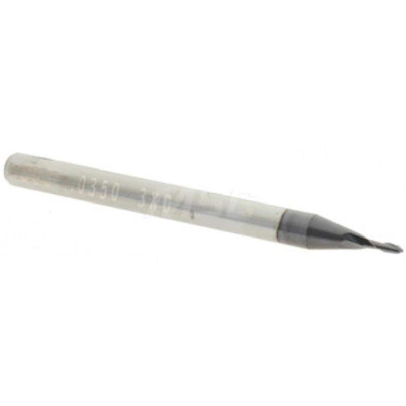 Accupro 0.035 Diam, 0.105 LOC, 2 Flute Solid Carbide Ball End Mill AlTiN Finish, Single End, 1-1/2 OAL, 1/8 Shank Diam, Spiral Flute 6500473 – 52441615