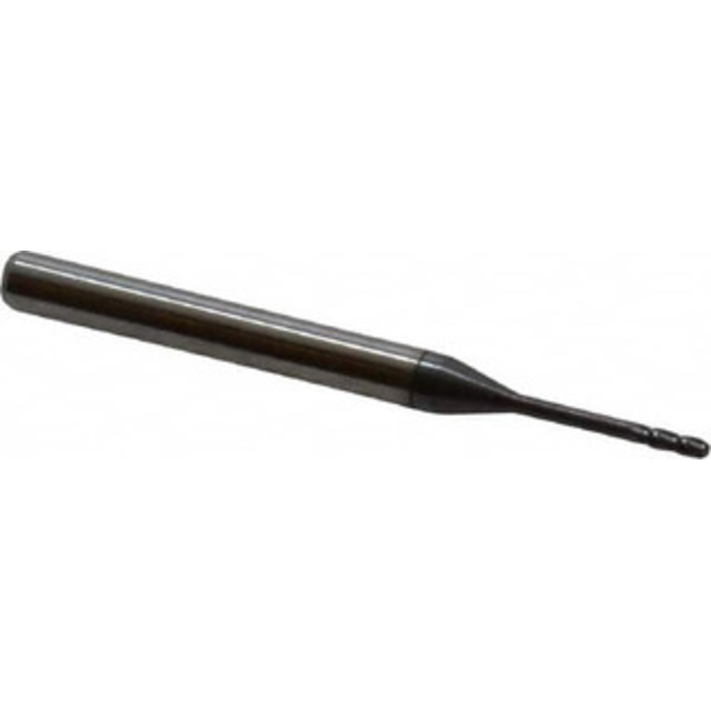 Accupro 0.045 Diam, 0.135 LOC, 4 Flute Solid Carbide Ball End Mill AlTiN Finish, Single End, 1-1/2 OAL, 1/8 Shank Diam, Spiral Flute 6502693 – 64536261
