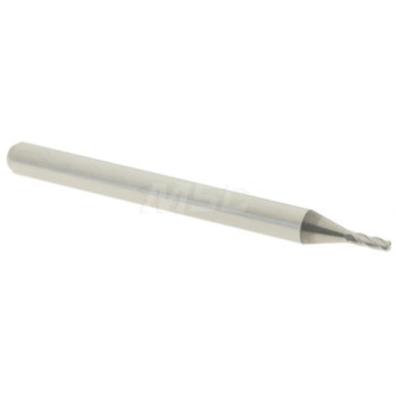 Accupro 0.045 Diam 4 Flute Solid Carbide 0.015 Corner Radius End Mill Uncoated, 1-1/2 OAL, 0.135 LOC, 1/8 Shank Diam, 30 Helix, RH Cut, RH Flute, Centercutting 6503580 – 62754866