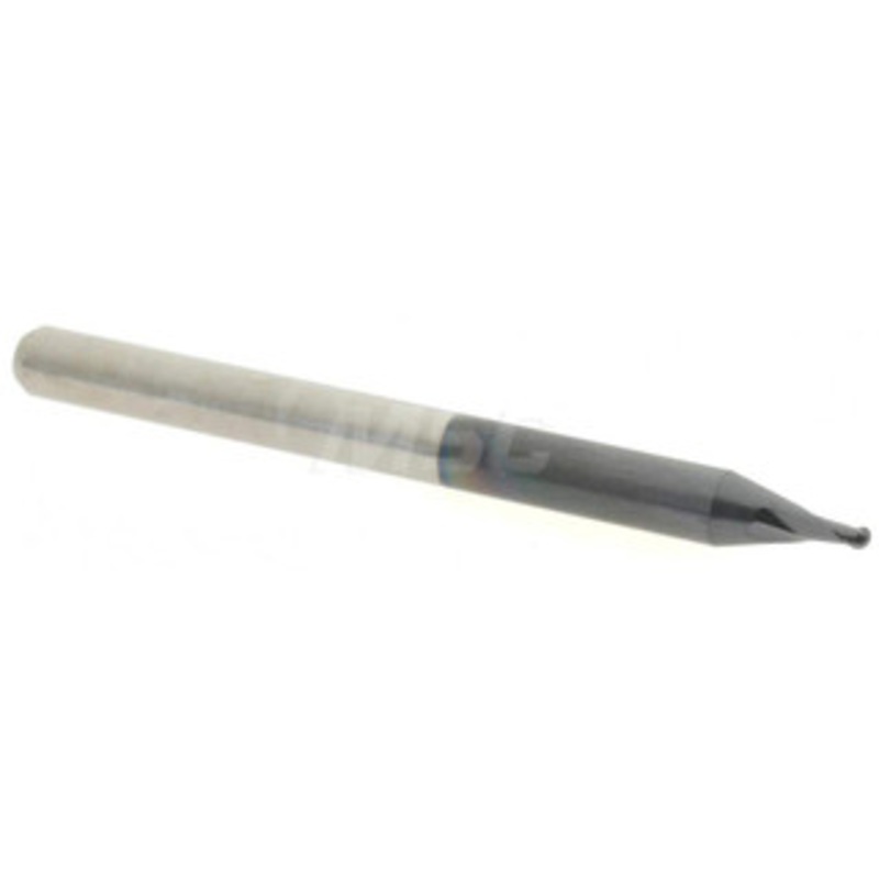 Accupro 0.045 Diam, 0.068 LOC, 2 Flute Solid Carbide Ball End Mill AlTiN Finish, Single End, 1-1/2 OAL, 1/8 Shank Diam, Spiral Flute 6500626 – 52441920