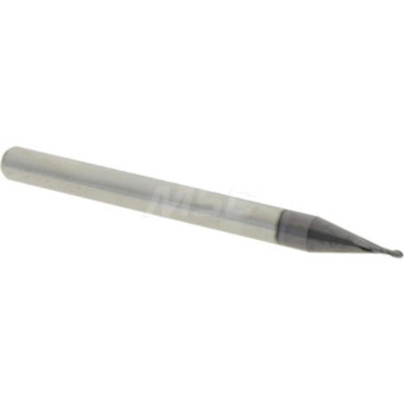 Accupro 0.026 Diam, 0.078 LOC, 2 Flute Solid Carbide Ball End Mill AlTiN Finish, Single End, 1-1/2 OAL, 1/8 Shank Diam, Spiral Flute 6500451 – 52441524