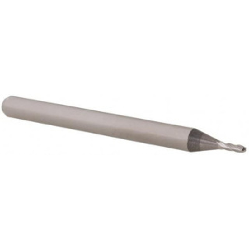 Accupro 0.04 Diam, 0.12 LOC, 4 Flute Solid Carbide Ball End Mill Uncoated, Single End, 1-1/2 OAL, 1/8 Shank Diam, Spiral Flute AP61724654 – 61724654