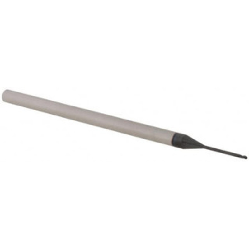Accupro 0.03 Diam, 0.045 LOC, 3 Flute Solid Carbide Ball End Mill AlTiN Finish, Single End, 2-1/2 OAL, 1/8 Shank Diam, Spiral Flute AP61729620 – 61729620