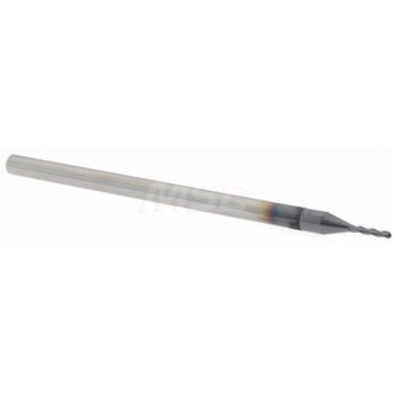Accupro 0.04 Diam, 0.2 LOC, 3 Flute Solid Carbide Ball End Mill AlTiN Finish, Single End, 2-1/2 OAL, 1/8 Shank Diam, Spiral Flute 04461 – 64540735