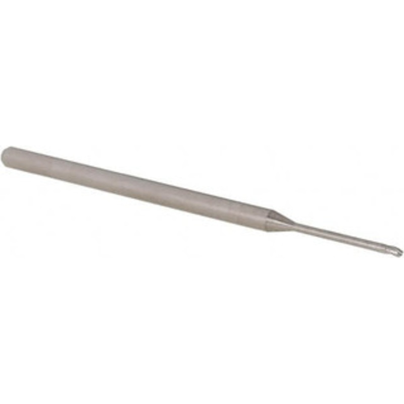 Accupro 0.05 Diam, 0.075 LOC, 3 Flute Solid Carbide Ball End Mill Uncoated, Single End, 2-1/2 OAL, 1/8 Shank Diam, Spiral Flute AP61731428 – 61731428