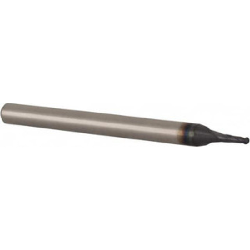 Accupro 0.043 Diam, 0.11 LOC, 2 Flute Solid Carbide Ball End Mill TiAlN Finish, Single End, 1-1/2 OAL, 1/8 Shank Diam, Spiral Flute EM96094301 – 87636452