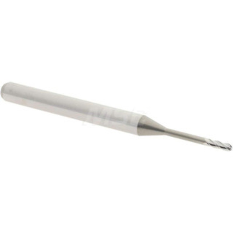 Accupro 0.045 Diam, 0.135 LOC, 4 Flute Solid Carbide Ball End Mill Uncoated, Single End, 1-1/2 OAL, 1/8 Shank Diam, Spiral Flute 6502692 – 64536170
