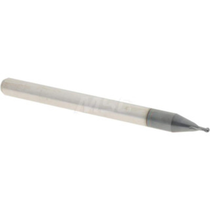 Accupro 0.034 Diam, 0.051 LOC, 2 Flute Solid Carbide Ball End Mill AlTiN Finish, Single End, 1-1/2 OAL, 1/8 Shank Diam, Spiral Flute 6500613 – 52441896
