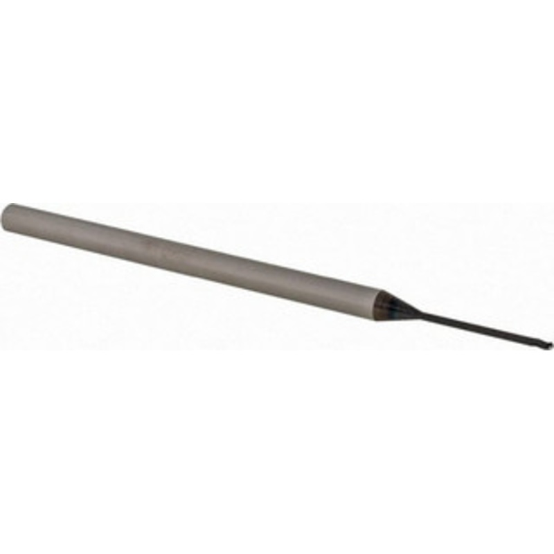 Accupro 0.035 Diam, 0.052 LOC, 3 Flute Solid Carbide Ball End Mill AlTiN Finish, Single End, 2-1/2 OAL, 1/8 Shank Diam, Spiral Flute AP61731253 – 61731253