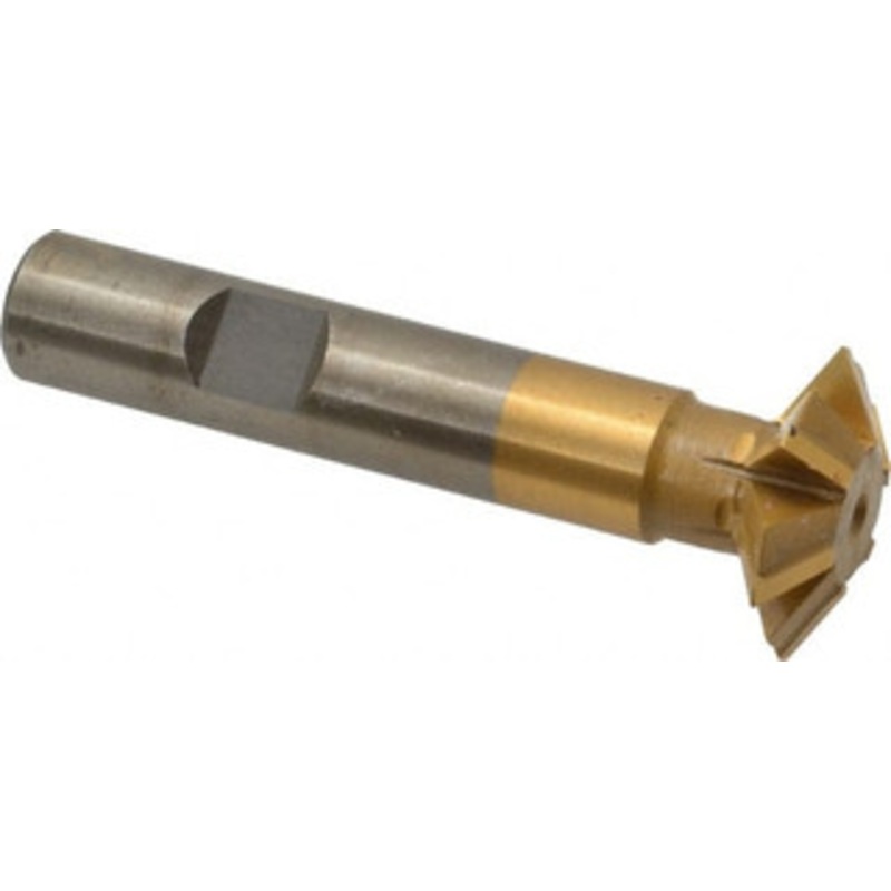 Whitney Tool 1 1 Cut Diam, 5/16 Cut Width, 1/2 Shank, Carbide-Tipped Double-Angle Cutter TiN Finish, 6 Teeth, Weldon Flat 35105 – 03025327