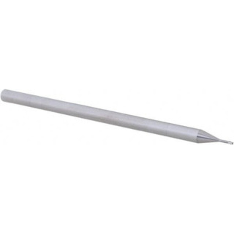 Accupro 0.025 Diam 3 Flute Solid Carbide 0.005 Corner Radius End Mill Uncoated, 2-1/2 OAL, 0.037 LOC, 1/8 Shank Diam, 30 Helix, RH Cut, RH Flute, Centercutting, 1/8 Extended Reach 6503847 – 62781653