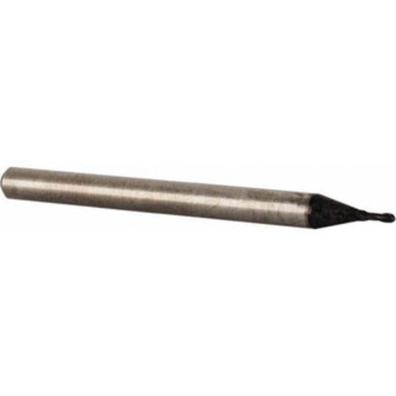 Accupro 0.035 Diam, 0.08 LOC, 2 Flute Solid Carbide Ball End Mill TiAlN Finish, Single End, 1-1/2 OAL, 1/8 Shank Diam, Spiral Flute EM96093501 – 87636478