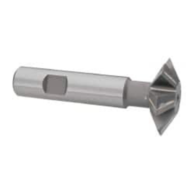 Whitney Tool 1-1/2 1-1/2 Cut Diam, 1/2 Cut Width, 5/8 Shank, Carbide-Tipped Double-Angle Cutter Uncoated, 6 Teeth, 3-3/8 OAL, Weldon Flat 30107 – 03025285