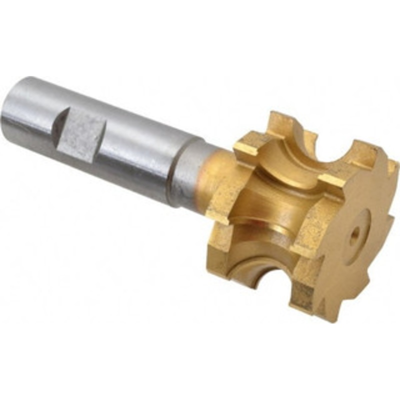 Whitney Tool 5/16 Radius, 1-3/4 Cut Diam, 5/8 Circle Diam, 1-1/8 Cut Width, 3/4 Shank, Concave Radius Cutter High Speed Steel, TiN Finish, 4 OAL, 8 Teeth, Profile Ground, Weldon Flat 15367 – 00069963