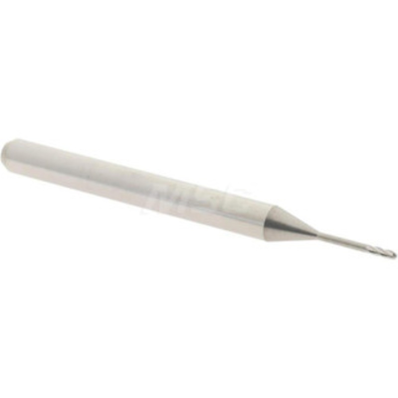 Accupro 0.03 Diam, 0.09 LOC, 4 Flute Solid Carbide Ball End Mill Uncoated, Single End, 1-1/2 OAL, 1/8 Shank Diam, Spiral Flute 6502684 – 64535776