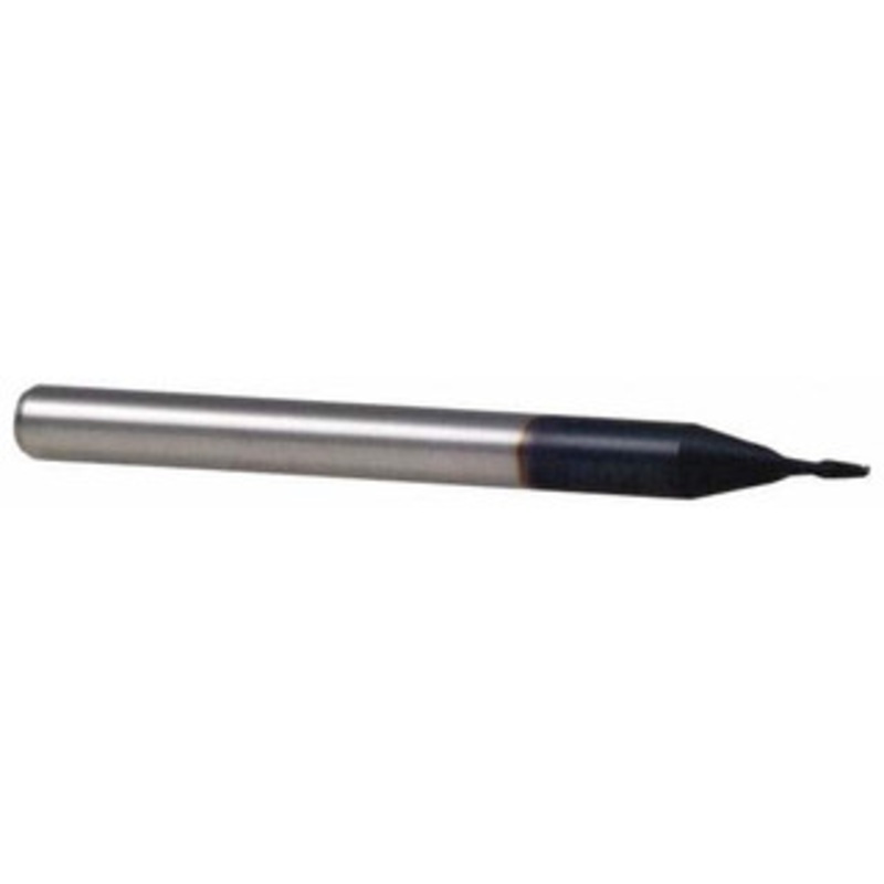 Accupro 0.01 Diam, 0.015 LOC, 2 Flute Solid Carbide Ball End Mill AlTiN Finish, Single End, 1-1/2 OAL, 1/8 Shank Diam, Spiral Flute 6500555 – 52441656