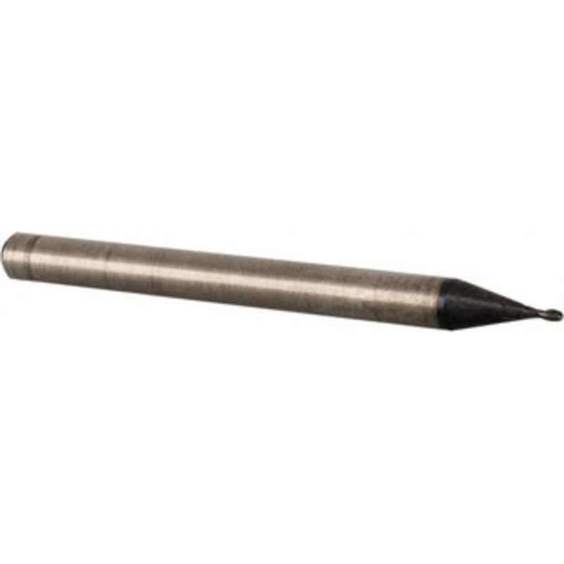 Accupro 0.028 Diam, 0.05 LOC, 2 Flute Solid Carbide Ball End Mill TiAlN Finish, Single End, 1-1/2 OAL, 1/8 Shank Diam, Spiral Flute EM96092801 – 87636486