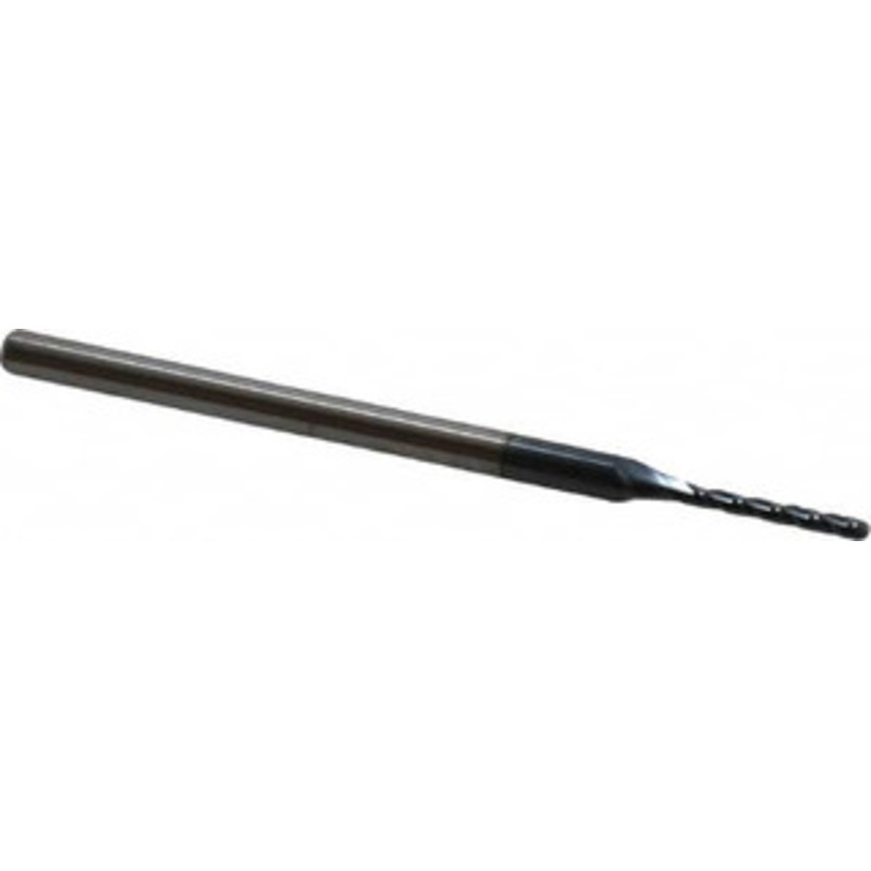 Accupro 0.05 Diam, 0.4 LOC, 3 Flute Solid Carbide Ball End Mill AlTiN Finish, Single End, 2-1/2 OAL, 1/8 Shank Diam, Spiral Flute 04492 – 61729315