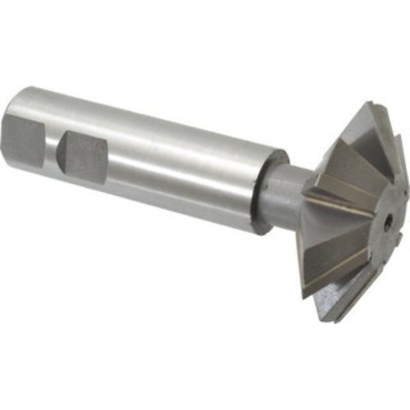 Whitney Tool 2-1/4 2-1/4 Cut Diam, 3/4 Cut Width, 7/8 Shank, Carbide-Tipped Double-Angle Cutter Uncoated, 6 Teeth, 4-5/32 OAL, Weldon Flat 30109 – 03025301