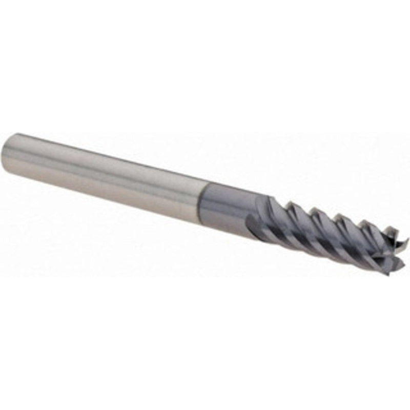 YG-1 3/16, 9/16 LOC, 3/16 Shank Diam, 2 OAL, 5 Flute, Solid Carbide Square End Mill Single End, TiAlN Finish, Spiral Flute, 45 Helix, Right Hand Cut, Right Hand Flute 86565TF – 02723146