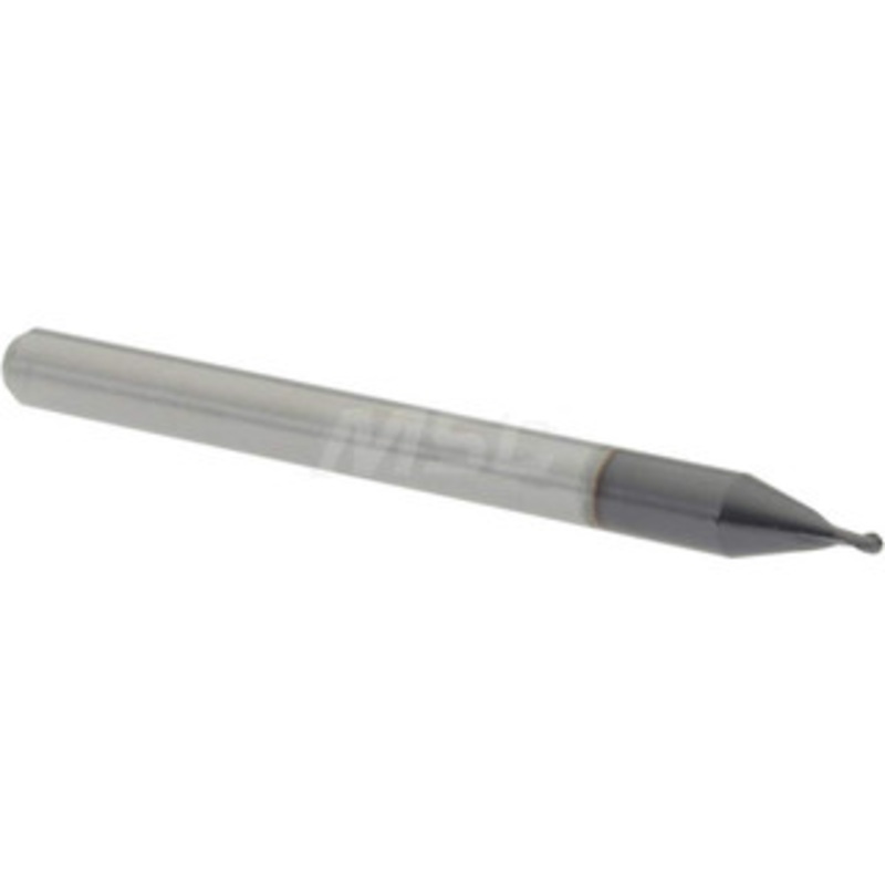 Accupro 0.031 Diam, 0.047 LOC, 2 Flute Solid Carbide Ball End Mill AlTiN Finish, Single End, 1-1/2 OAL, 1/8 Shank Diam, Spiral Flute 6500604 – 52441862