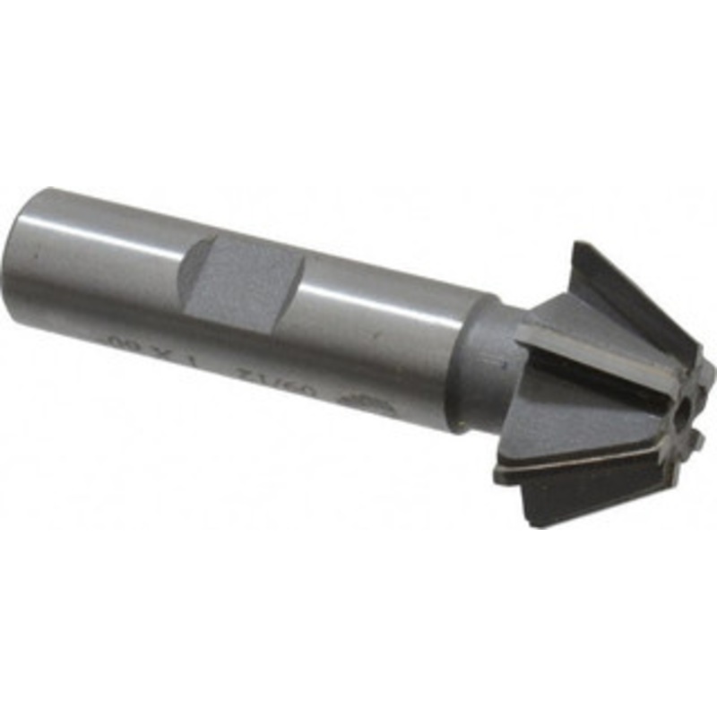 Whitney Tool 1 x 7/16 60 6-Tooth Carbide-Tipped Single-Angle Cutter Uncoated, Right Hand Cut, 2-1/2 OAL, 1/2 Shank Diam, Shank Connection, Weldon Flat 30102 – 03025863