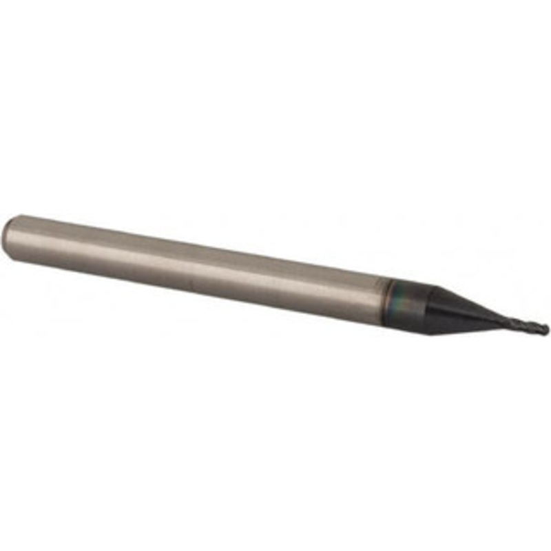 Accupro 0.026 Diam, 0.078 LOC, 4 Flute Solid Carbide Ball End Mill AlTiN Finish, Single End, 1-1/2 OAL, 1/8 Shank Diam, Spiral Flute AP61724928 – 61724928