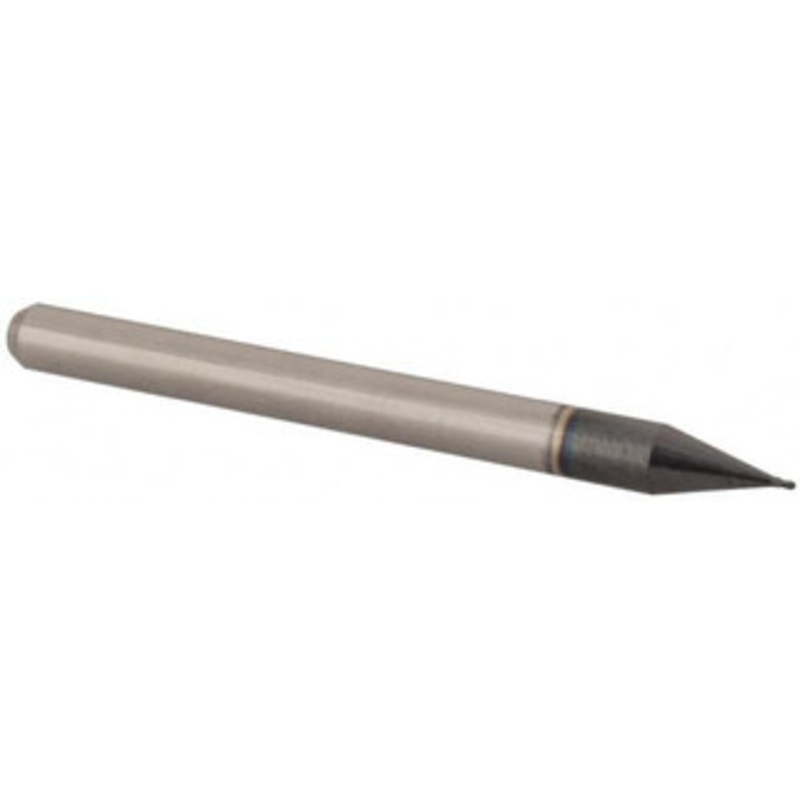 Accupro 0.01 Diam, 0.015 LOC, 4 Flute Solid Carbide Ball End Mill AlTiN Finish, Single End, 1-1/2 OAL, 1/8 Shank Diam, Spiral Flute AP61728259 – 61728259