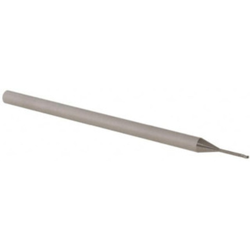 Accupro 0.03 Diam, 0.045 LOC, 3 Flute Solid Carbide Ball End Mill Uncoated, Single End, 2-1/2 OAL, 1/8 Shank Diam, Spiral Flute AP61729745 – 61729745